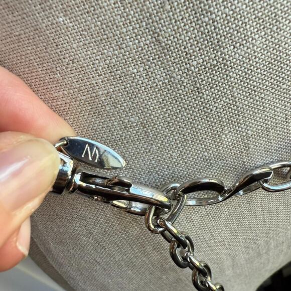 Vintage Silver Tone Geometric Adjustable Chain Belt - Picture 4 of 4